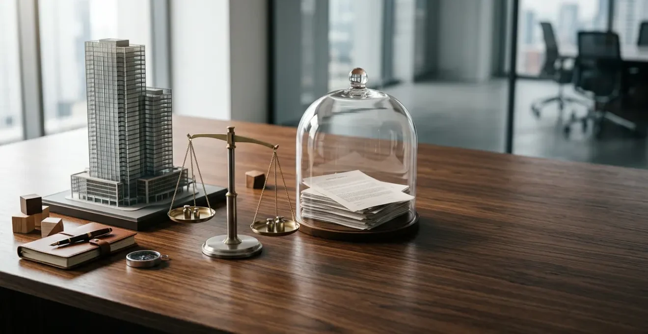 Strategic business protection concept showing professional risk management framework