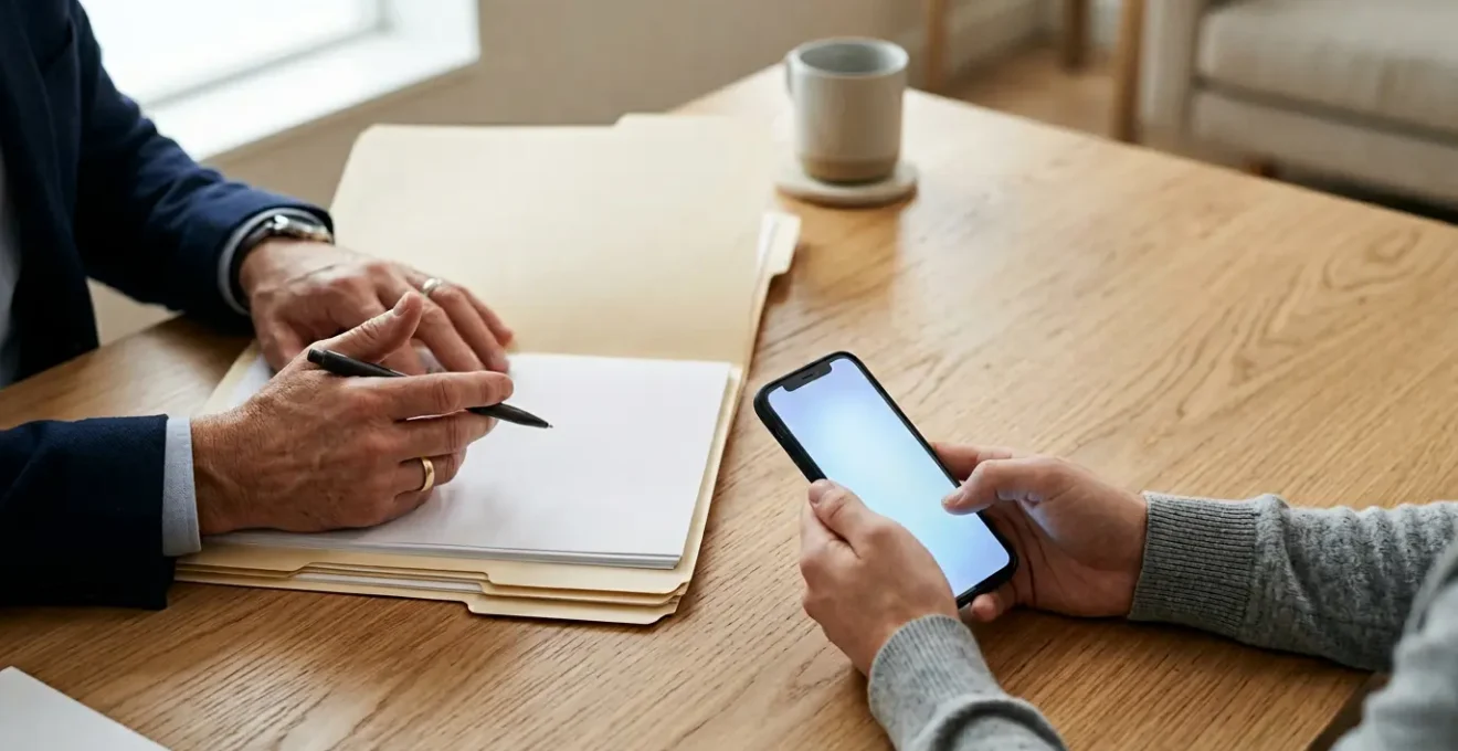 Professional consultation setting showing healthcare insurance approval documentation