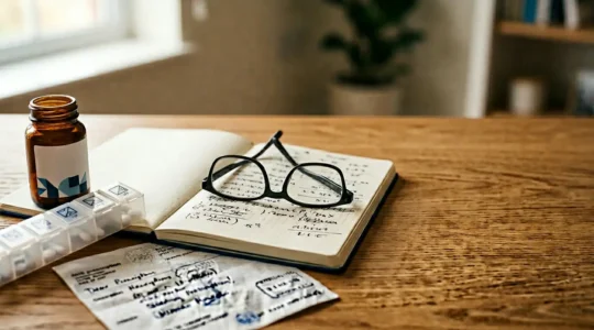 Strategic healthcare planning concept with pharmacy prescription management