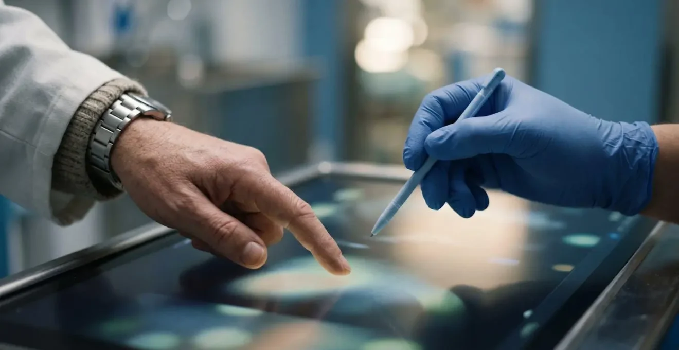 Medical imaging specialist and cardiologist analyzing diagnostic scans in modern cardiac unit