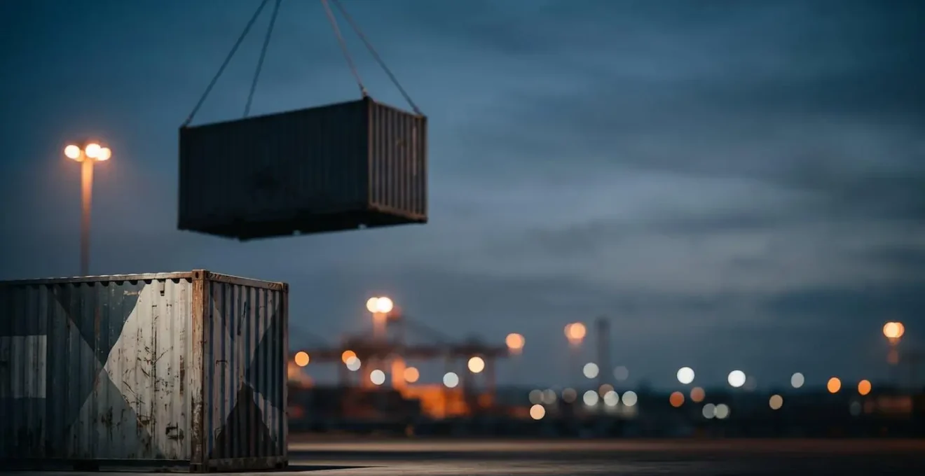 Critical cargo transition point at international port facility showing vulnerable handover moment