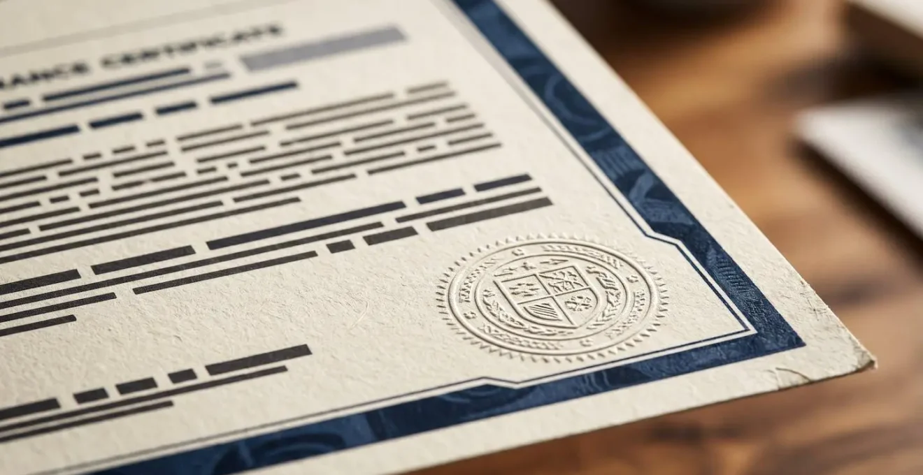 Close-up view of insurance policy endorsement documentation with critical coverage details