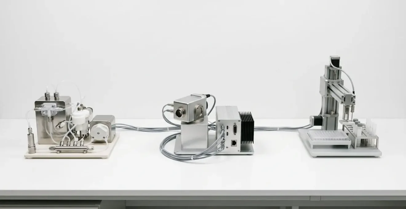Environmental minimalist photograph illustrating the convergence of multiple risk categories in medical technology coverage