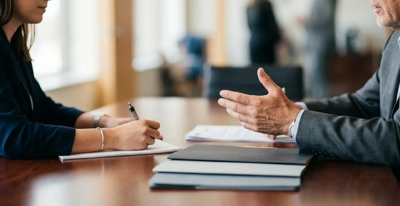 Strategic insurance coverage consultation showing collaborative problem-solving approach